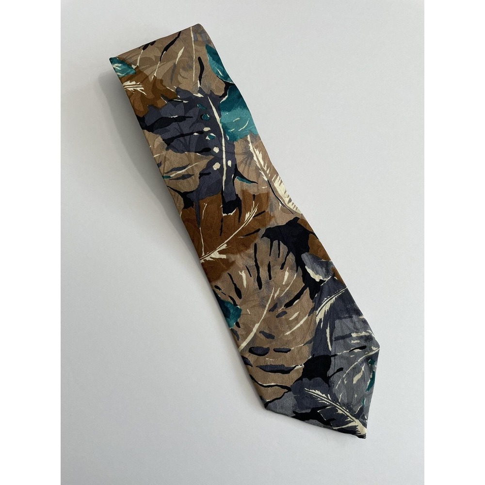 Vintage Boston Traders Floral Plants Necktie Tie 59"